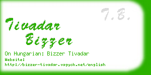 tivadar bizzer business card